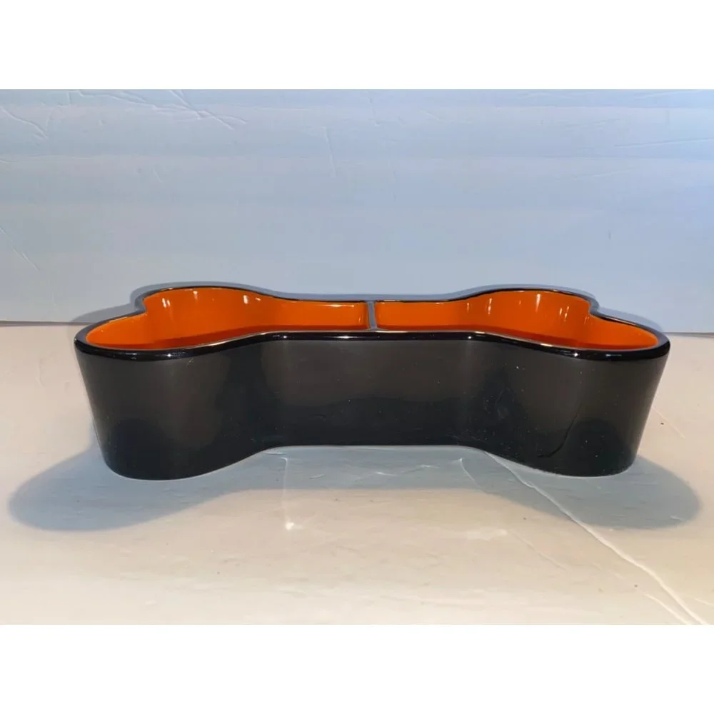 New in Box Rae Dunn Bone Appetit Dog Dish Bone Serving Bowl Halloween Party